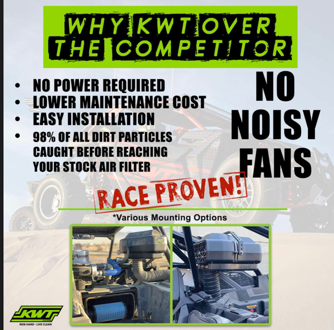 2016+ POLARIS RZR XP 1000 TURBO (S) KWT Particle Separator