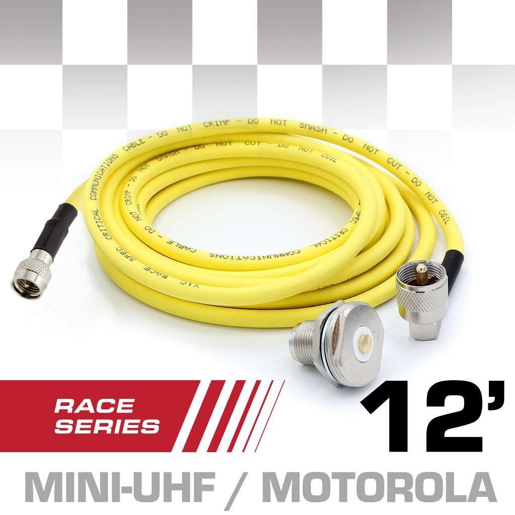 CRITICAL RACE 12' ANTENNA CABLE KIT W/ NMO BULKHEAD - MOTOROLA UHF-MINI