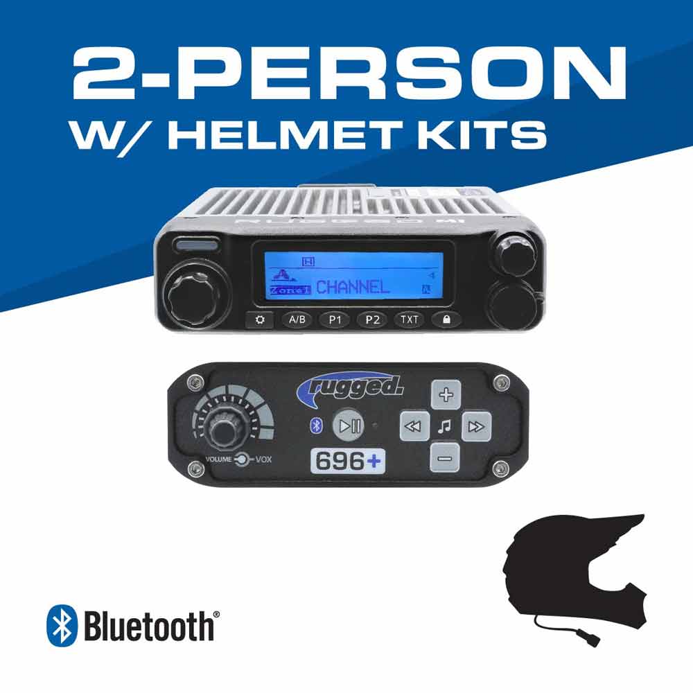 RRP696 2 PERSON BLUETOOTH INTERCOM SYSTEM WITH DIGITAL RADIO & ALPHA AUDIO HELMET KITS