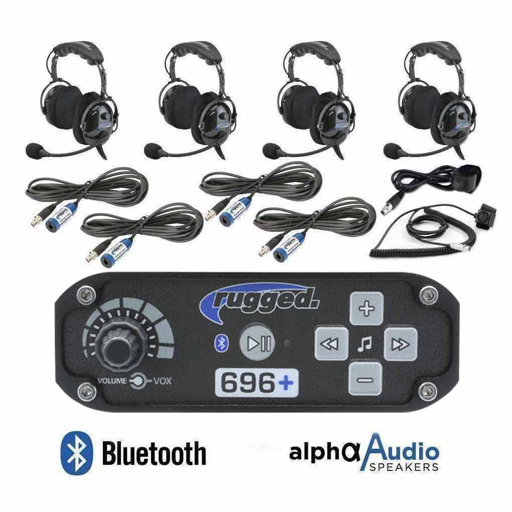 RRP696 4 PERSON BLUETOOTH INTERCOM SYSTEM WITH OVER THE HEAD (OTH) HEADSETS