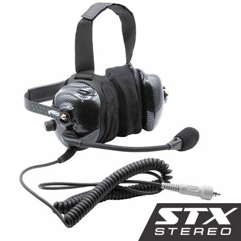 H42 STX STEREO BEHIND THE HEAD (BTH) HEADSET FOR STEREO INTERCOMS - CARBON FIBER