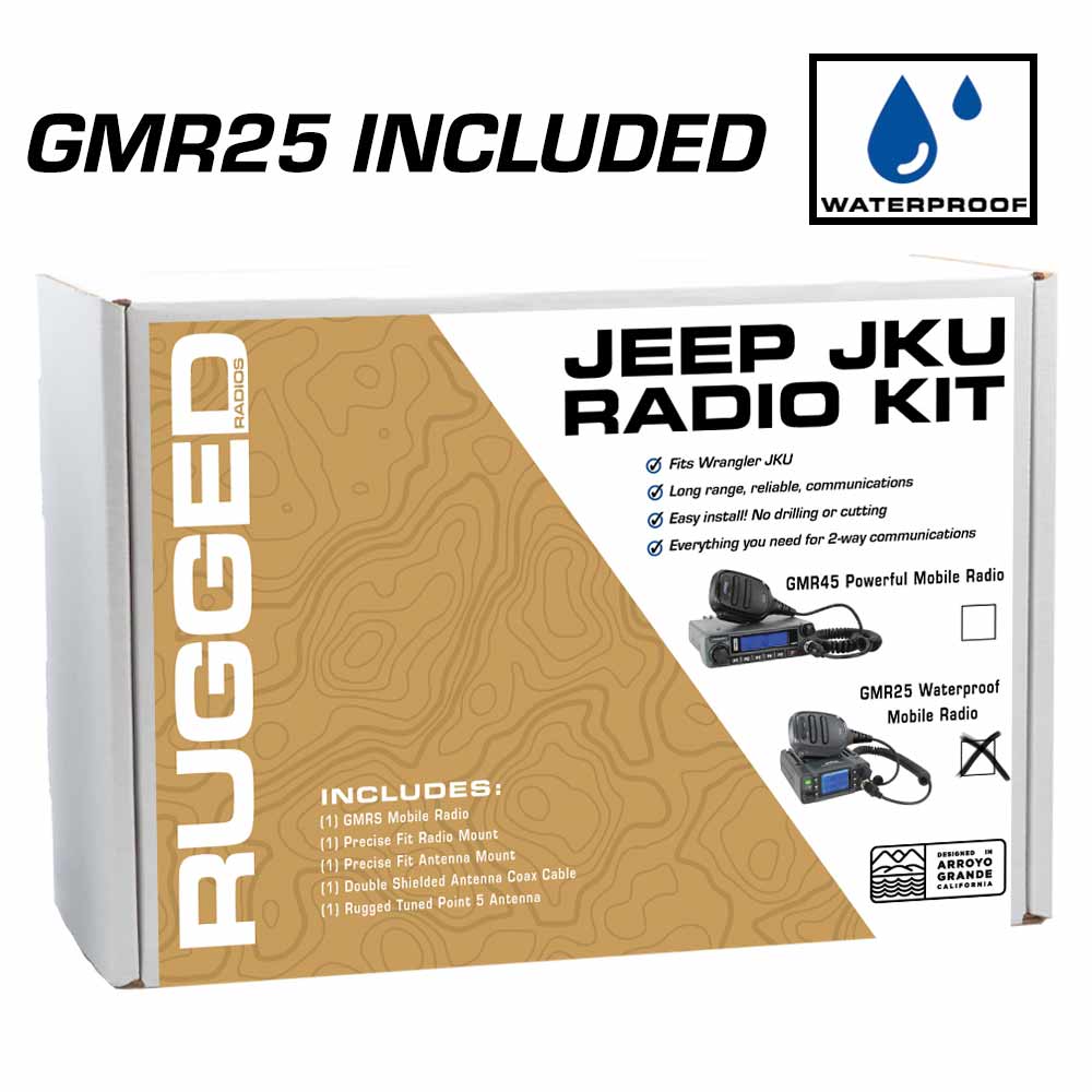 JKU JEEP RADIO KIT - WITH GMR25 WATERPROOF MOBILE RADIO FOR JEEP JKU - 4 DOOR