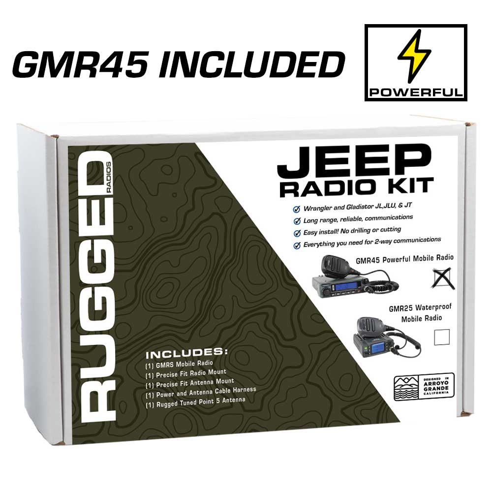 JP1 JEEP RADIO KIT WITH GMR45 POWER HOUSE MOBILE RADIO FOR JEEP JL WRANGLER JT