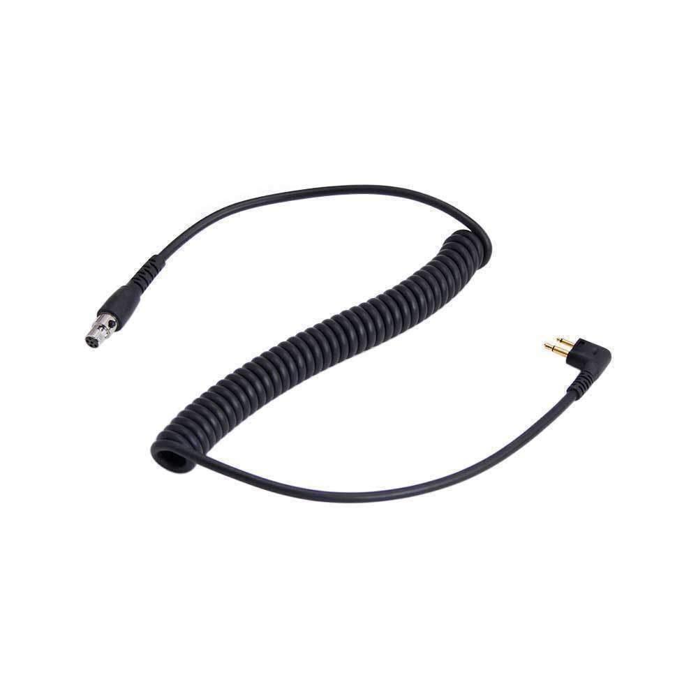 RADIO TO HEADSET COIL CORD FOR 2-PIN MOTOROLA, HYT, SPEEDCOM & BLACK BOX RADIOS
