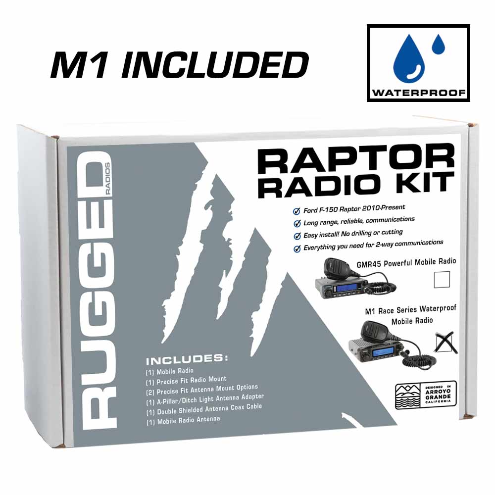 RAPTOR RADIO KIT WITH M1 PROFESSIONAL PRERUNNER - RACE MOBILE RADIO FOR 2010-PRESENT FORD RAPTOR