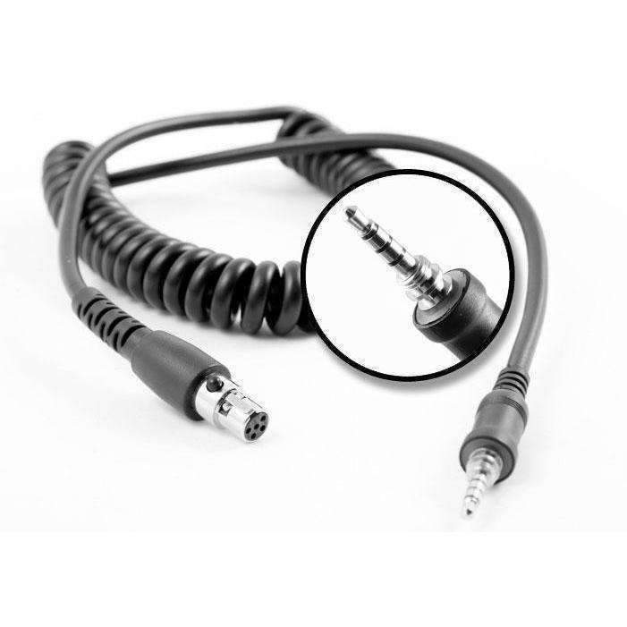 RADIO TO HEADSET COIL CORD FOR SINGLE PIN MOTOROLA, VERTEX & YAESU RADIOS