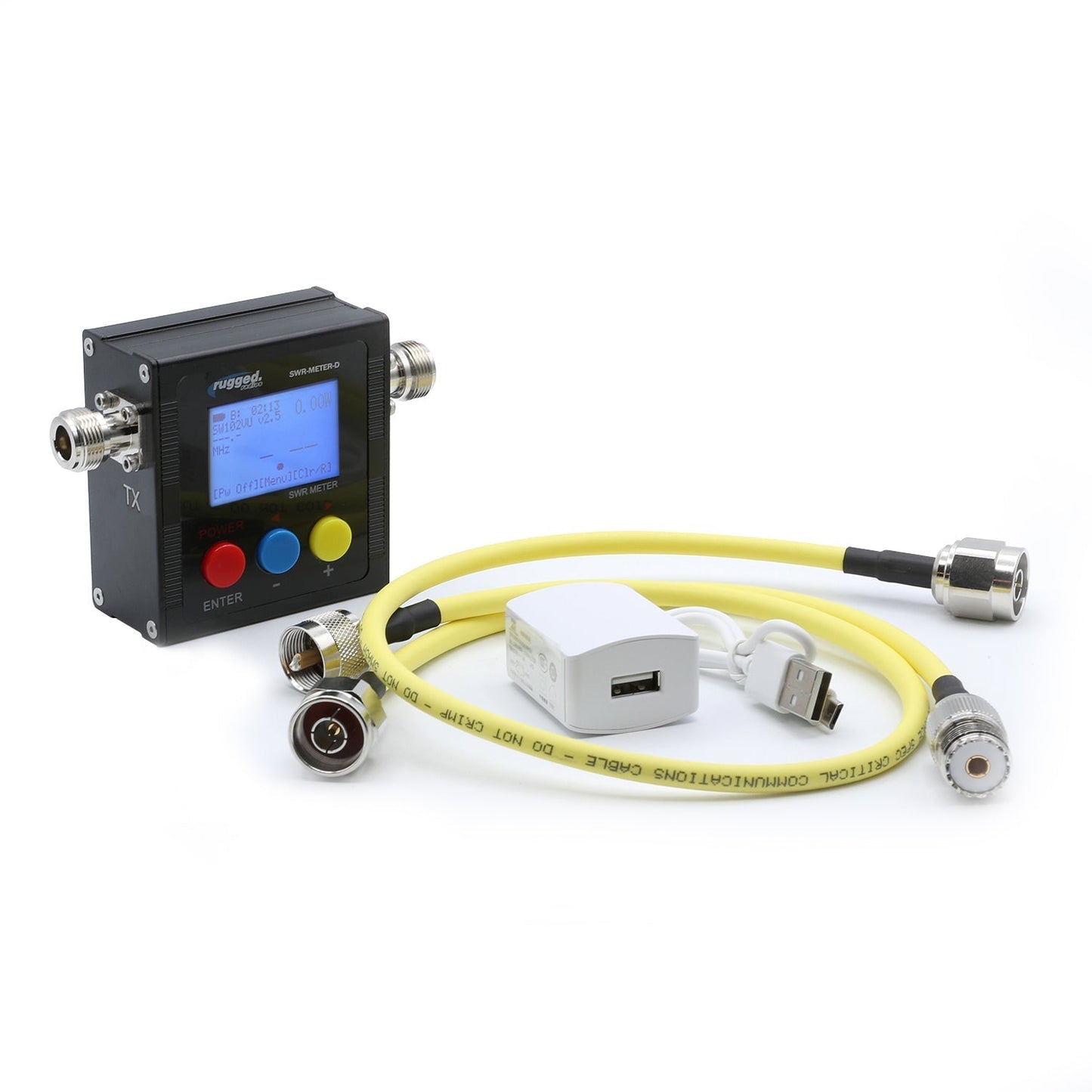 SWR UHF & VHF ANTENNA POWER METER WITH CABLES