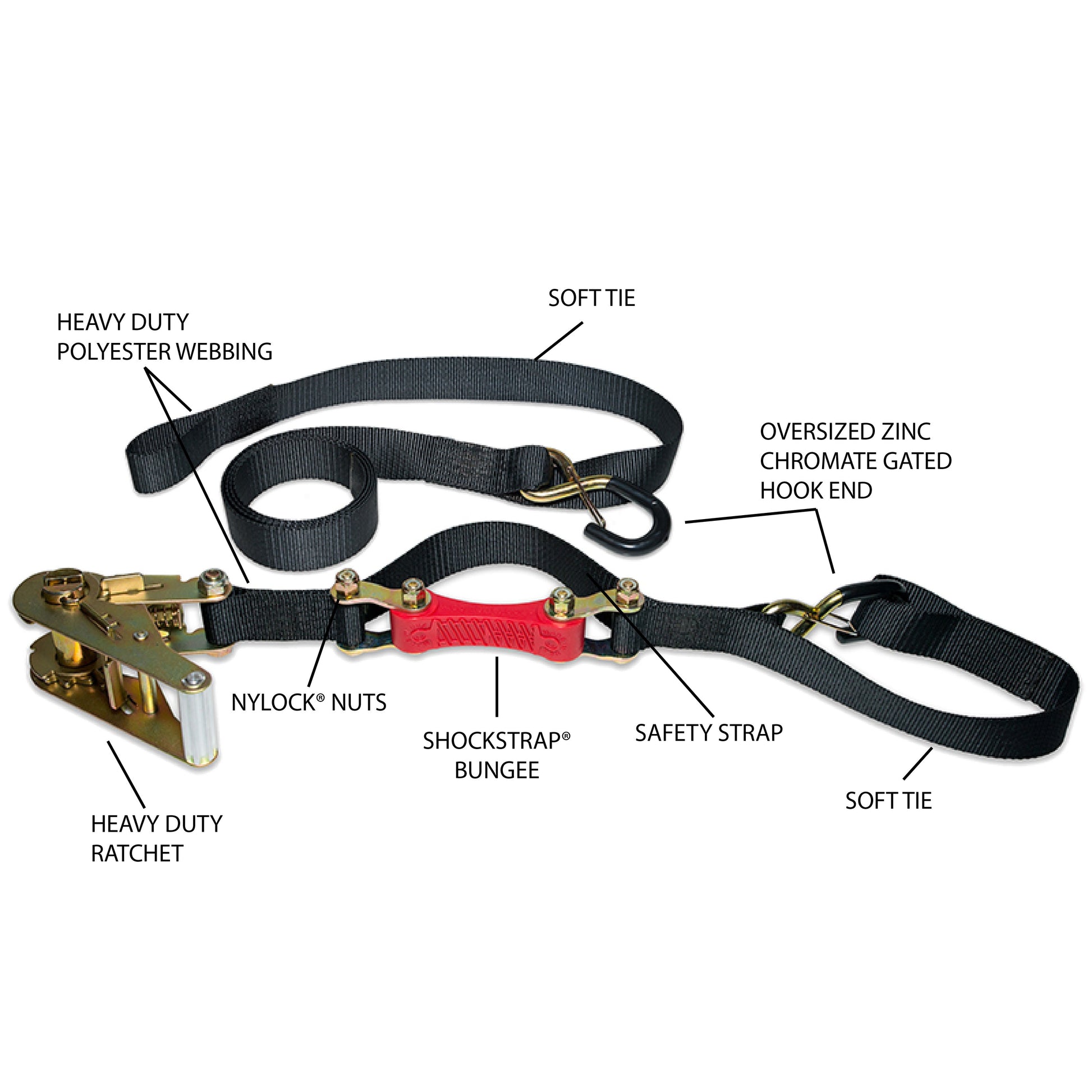 7ft x 1.5in Ratchet Strap Commercial Grade - BIHLERFLEX- Premium Tie-Down Products