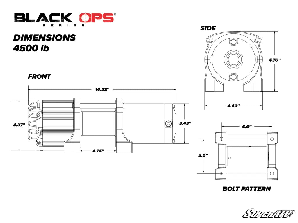 4500 LB. UTV/ATV WINCH (WITH WIRELESS REMOTE & SYNTHETIC ROPE)