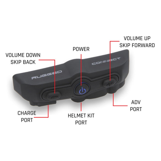 BLUETOOTH HELMET CONNECT - TWO WAY RADIO READY, CELL PHONE, MUSIC, PLAY OPTION, IOS, AND ANDROID COMPATIBLE
